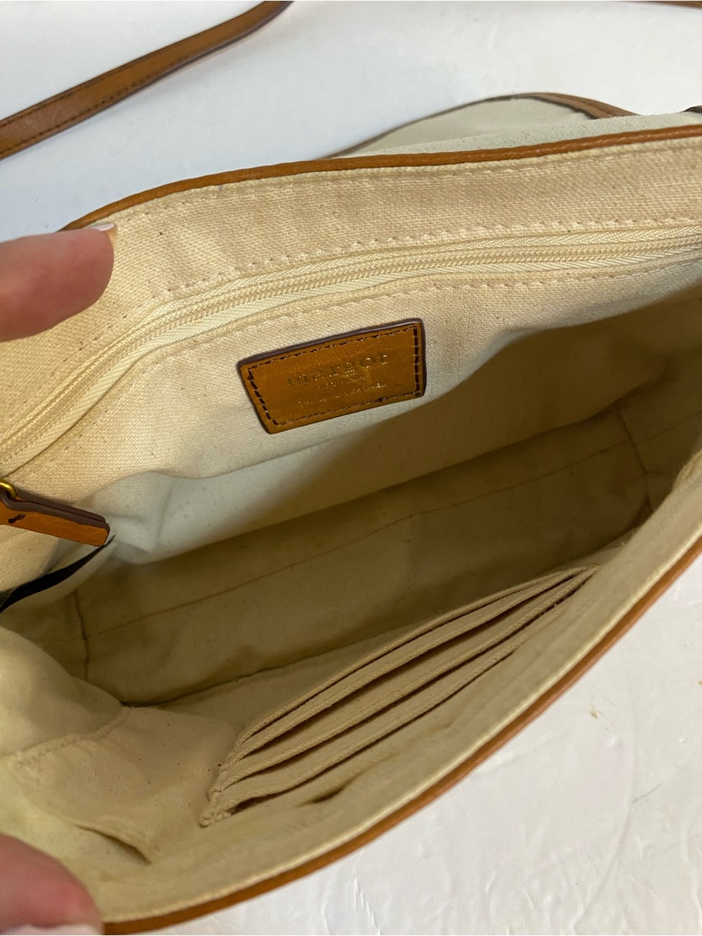 margot Tan Leather Crossbody with Turn-Lock Detail - Picture 11 of 15